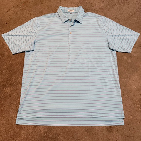 Peter Millar Other - Peter Millar Polo Shirt Mens XXL Blue Striped Summer Comfort MS21EK31S